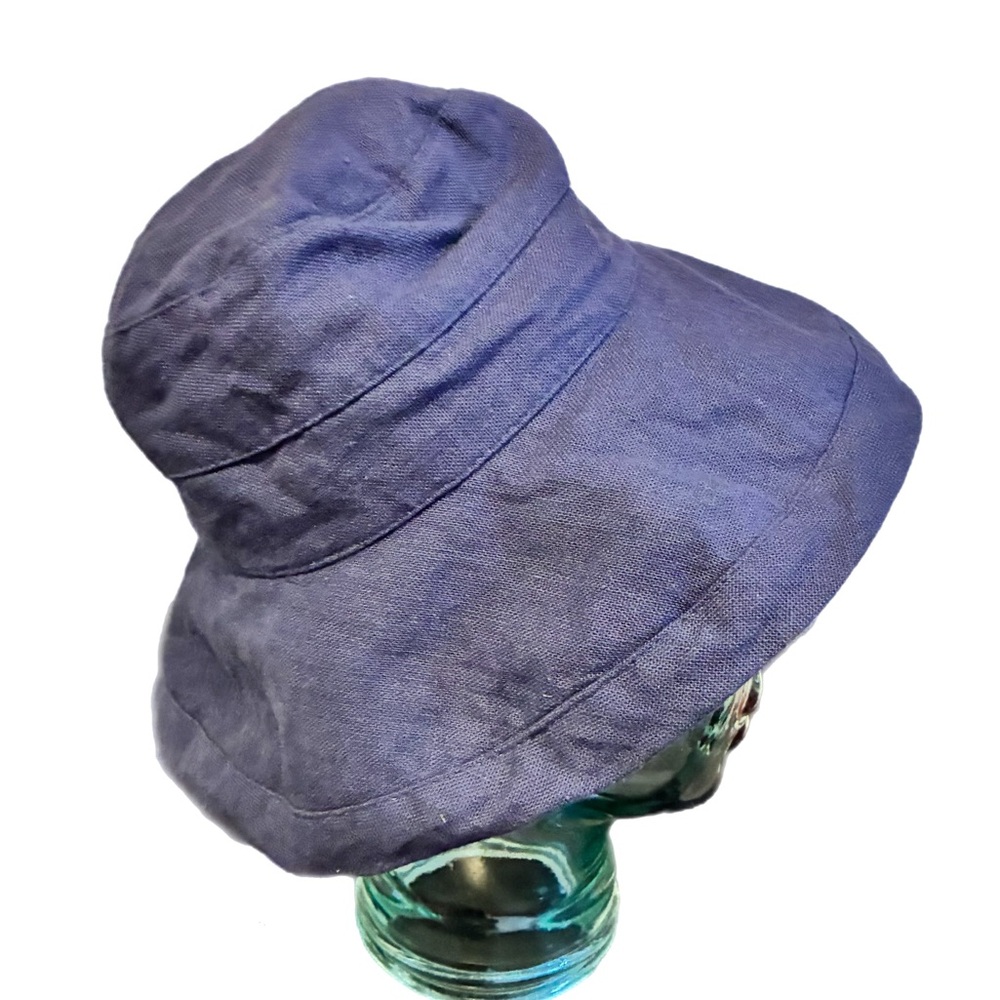 O'Rageous Linen Bucket Sun Hat Small/Medium Adjustable Chambray Wide-Brim Boho